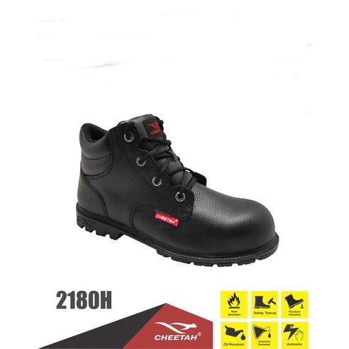 Sepatu Safety Cheetah 2180H FREE Semir Sepatu Kiwi Poles Warna Hitam