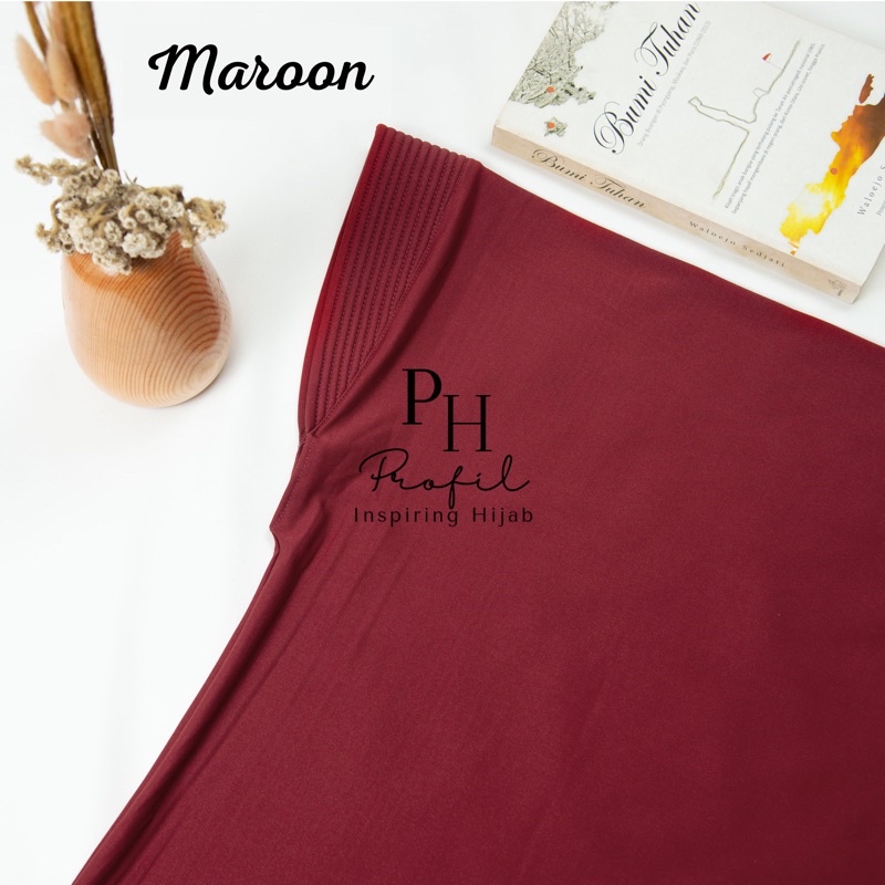 Jilbab Instan Bergo Hamidah Jersey Ukuran (XL) / Bergo Jersey Jumbo / Hijab jersey-Maroon