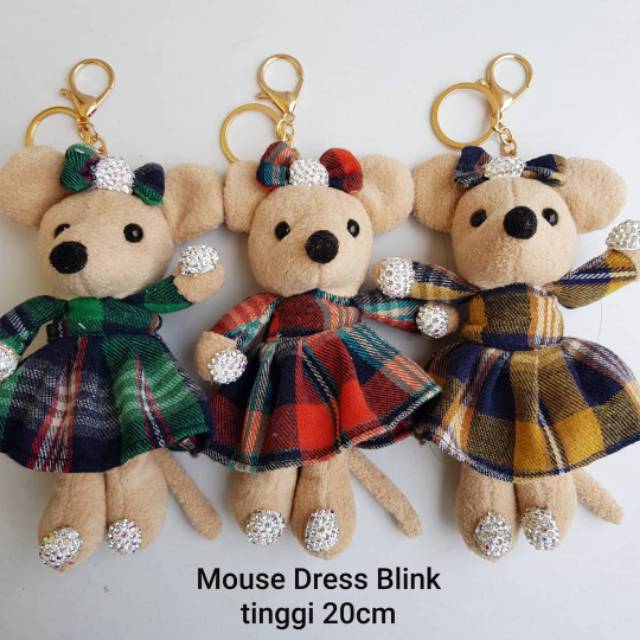 GANTUNGAN KUNCI BLINK TIKUS CUTE DRESS MOUSE PREMIUM 20 CM