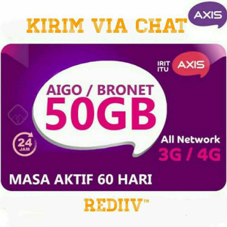 Axis Aigo 50gb 50 gb 60 Hari Nasional Kirim Via Chat Kode Voucher