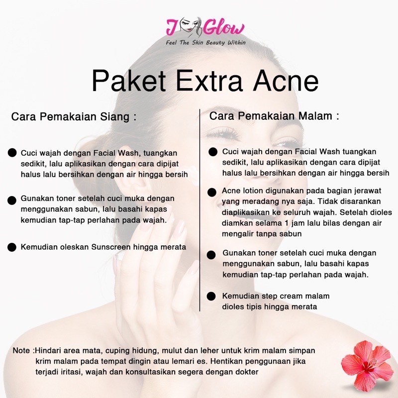 JGLOW SKINCARE EXTRA ACNE PERAWATAN MUKA JERAWAT 5pc