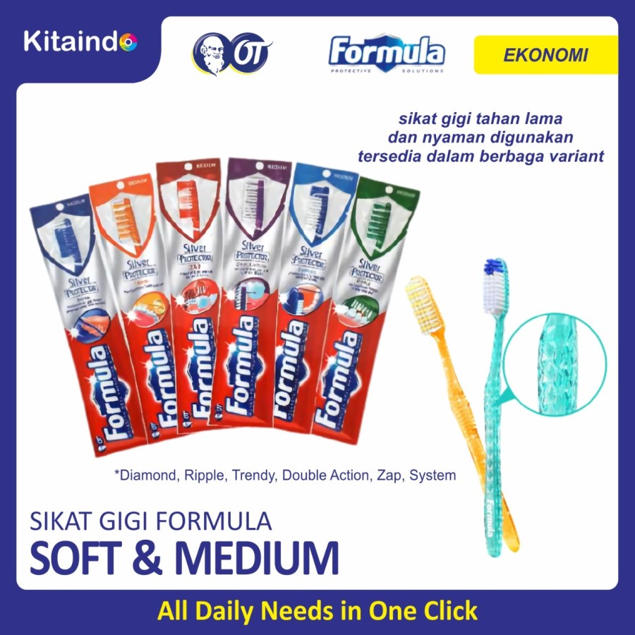 SIKAT GIGI FORMULA EKONOMI SOFT DAN MEDIUM-- per 2 pcs