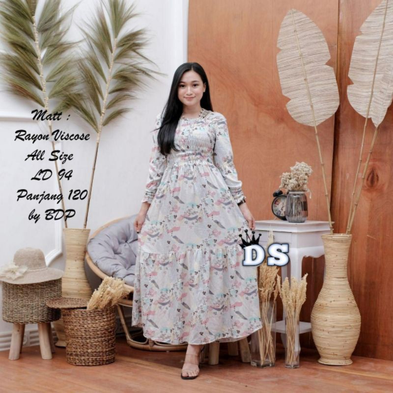 GAMIS HOMEY DRESS RAYON VISCOSE ADEM SUNRISE SYARI