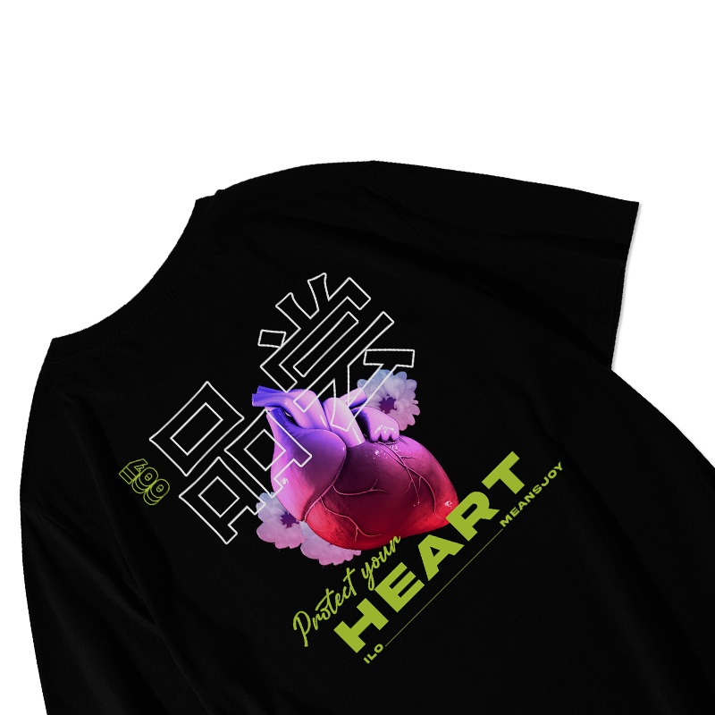 Ilomeansjoy Tshirt Protect Heart - Black