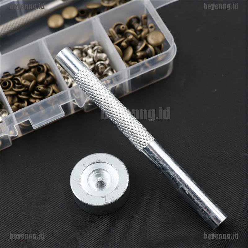 Bey 120pcs / set Kancing Rivet Bahan Metal Untuk Kerajinan Kulit