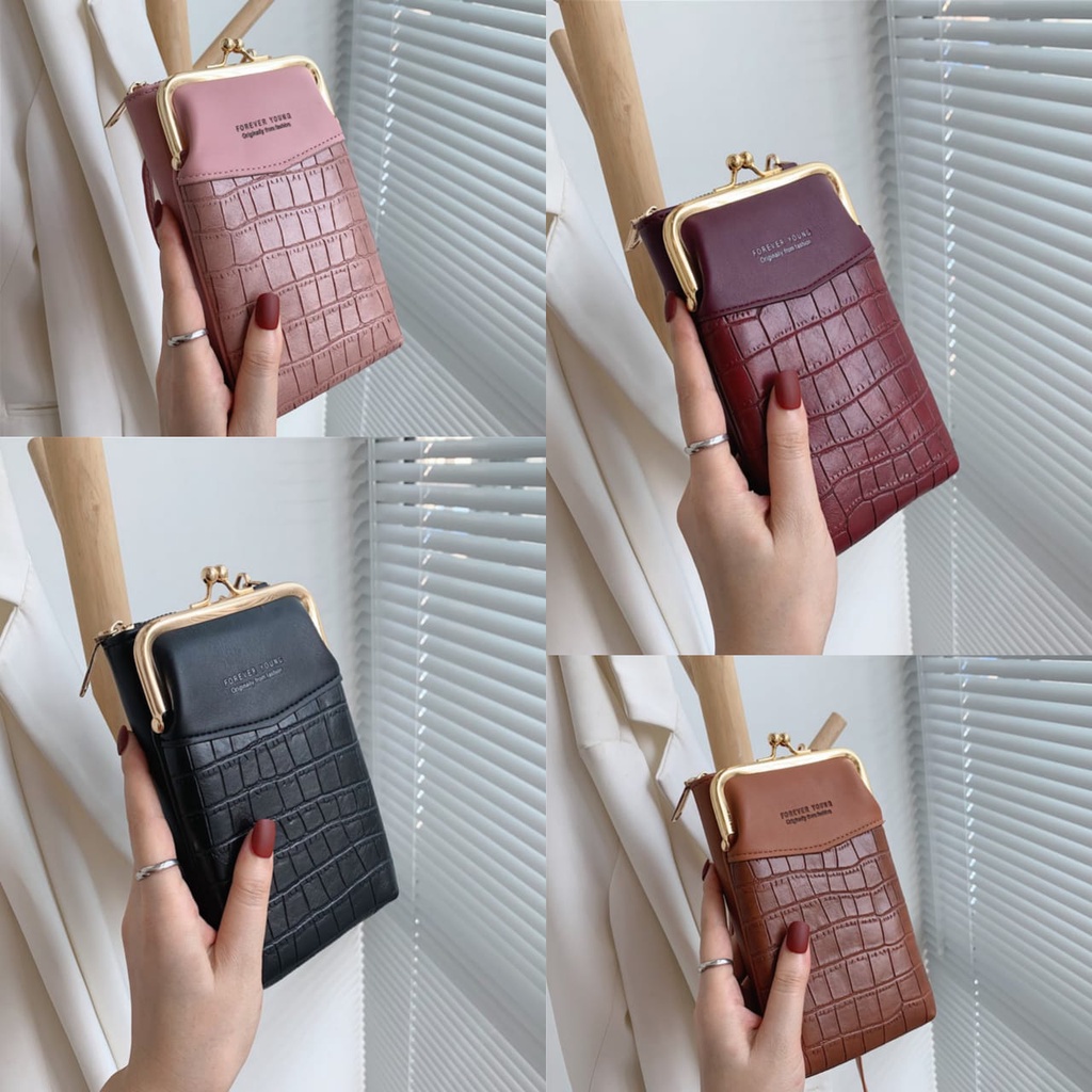 DOMPET HP SELEMPANG WANITA PESTA KULIT CROCO UANG PREMIUM BATAM SLING BAG KOREA REMAJA IMPORT OLDHAM