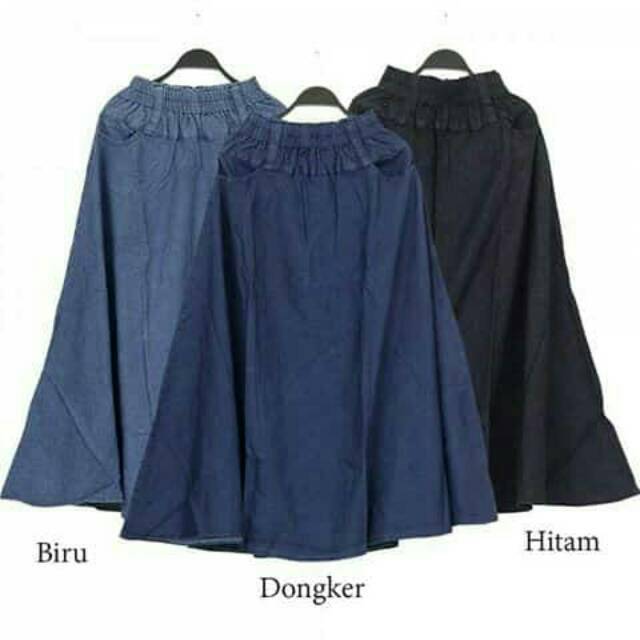 Rok Jeans Bawah Lebar