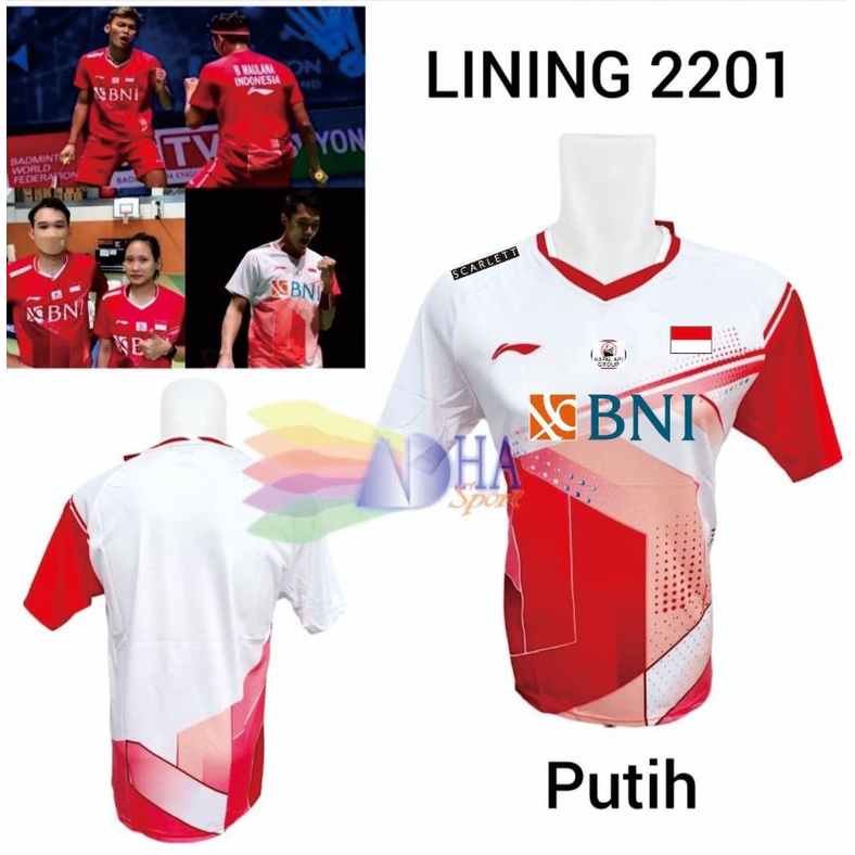 baju badminton L 2201 exclusive timnas indonesia master kaos fajar alfian sinisuka  ginting sbn 2201