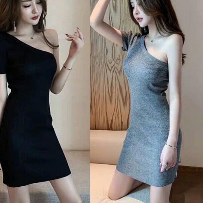 ➳ dress tarzan oneshoulder rajut import wanita fb ❁