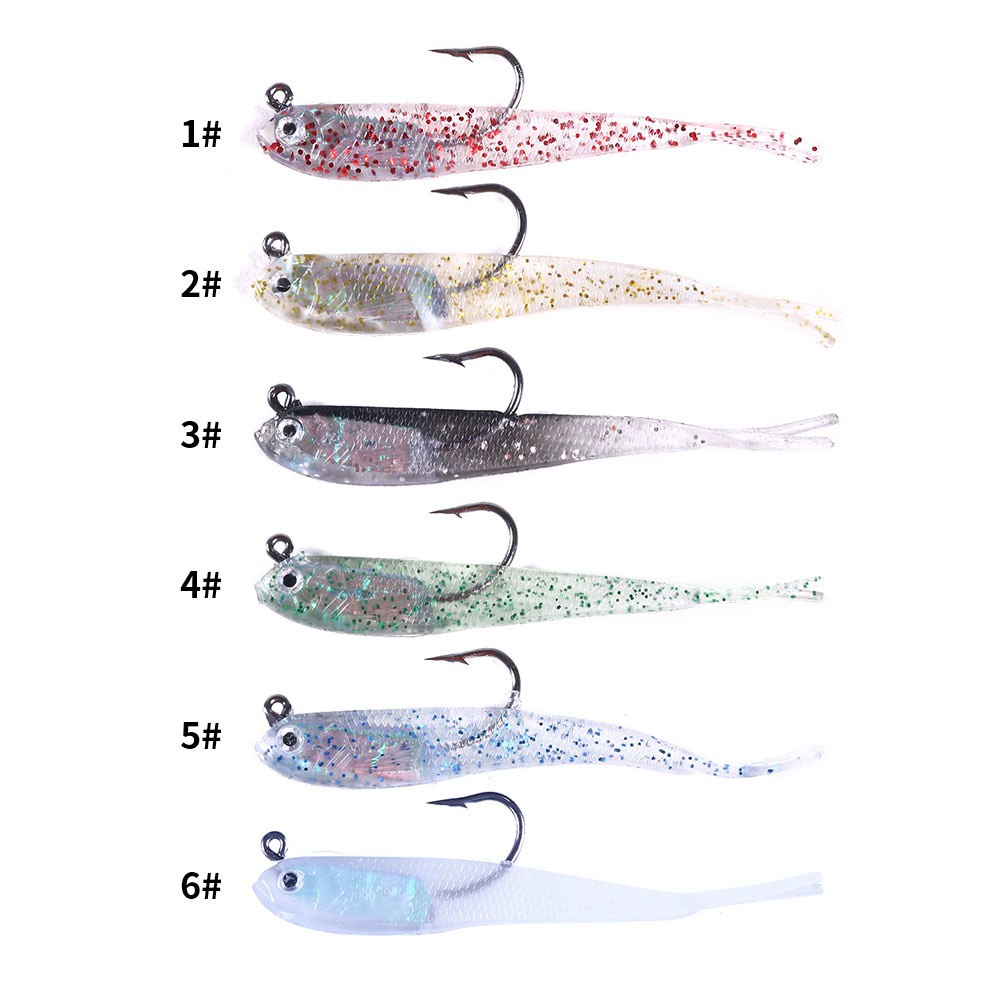 Hengjia 1pc Umpan Pancing Softlure Bentuk Ikan Bahan Silikon Luminous 7.5cm / 5.5g
