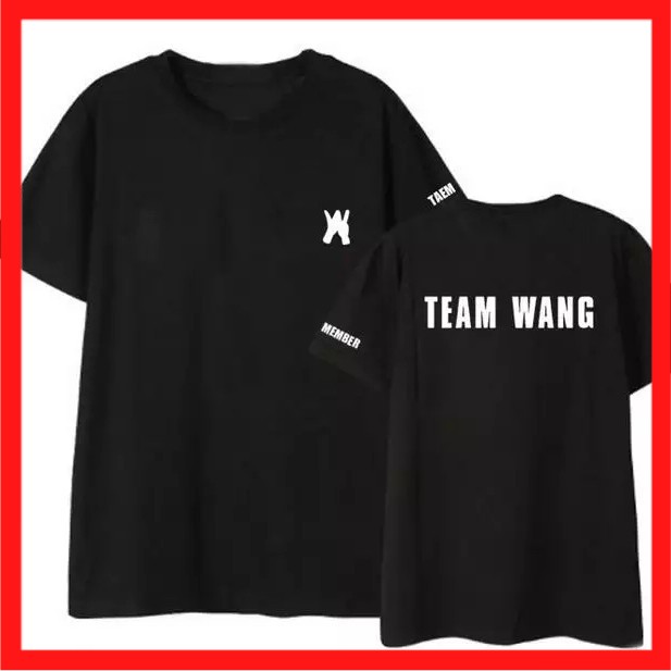 KAOS DISTRO got7 jackson team wang belakang depan logo - team member tangan