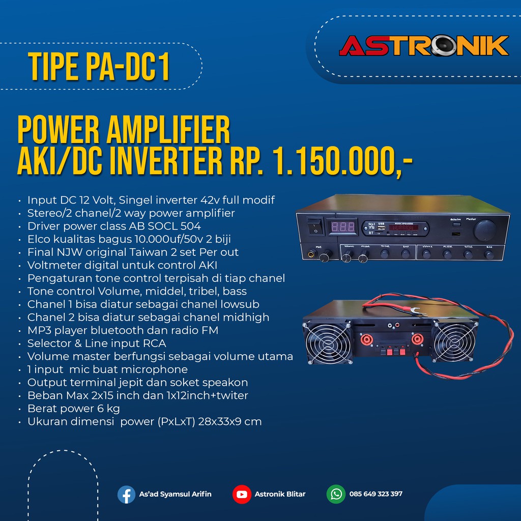 Jual POWER AMPLIFIER AKI/DC INVERTER | Shopee Indonesia