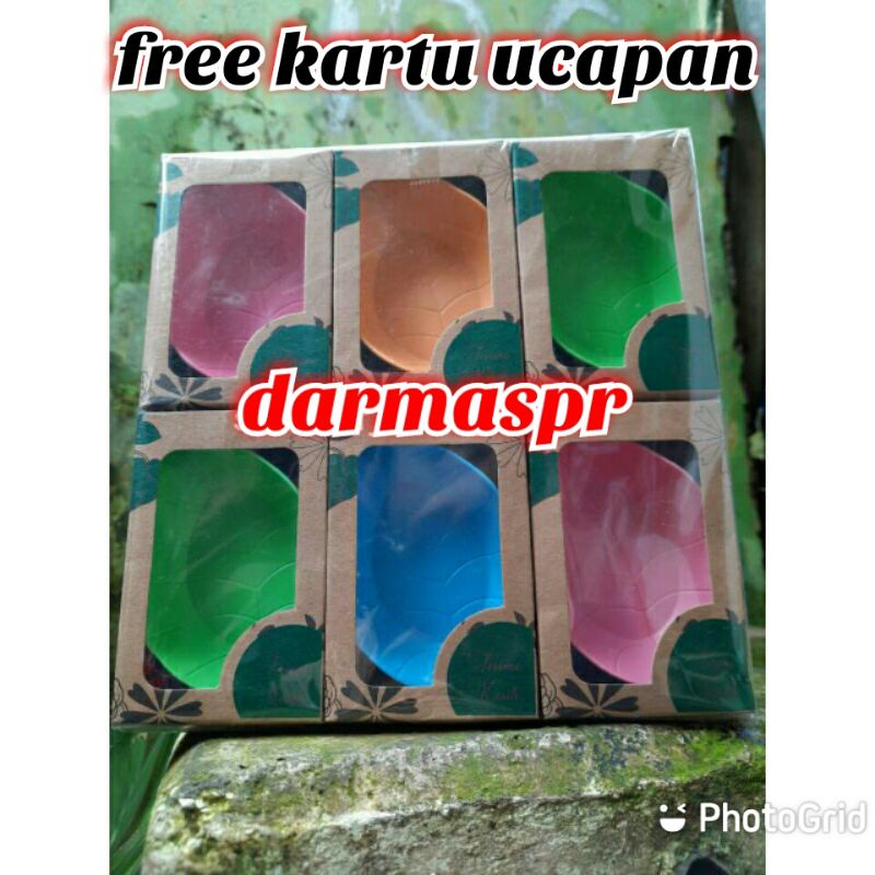 50 Souvenir Mangkok Bentuk Daun Lokal Kemas Box DAN FREE UCAPAN TERIMAKASIH