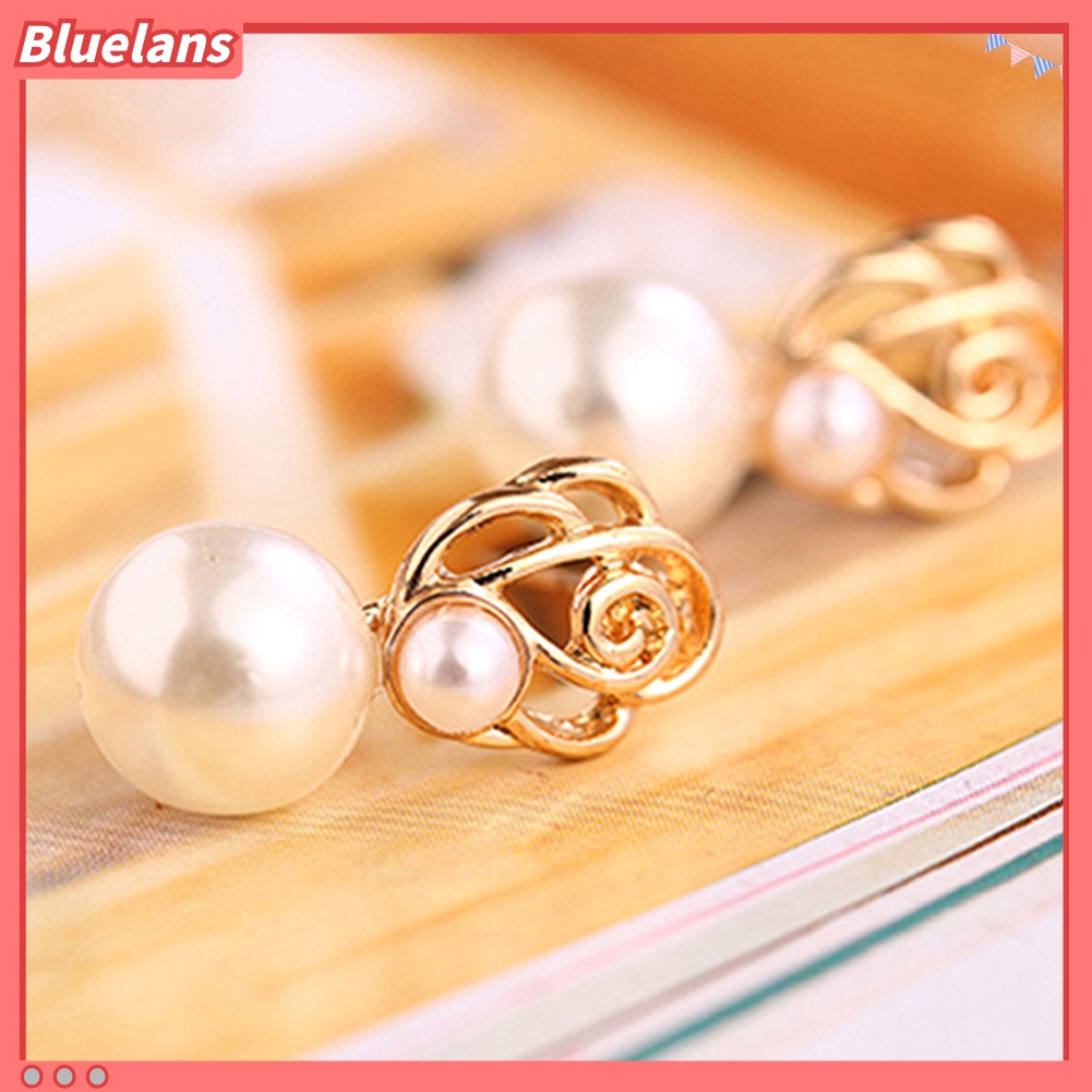 Bluelans Fashion Women Faux Pearl Ear Studs Earrings Wedding Party Bride Ear Jewelry