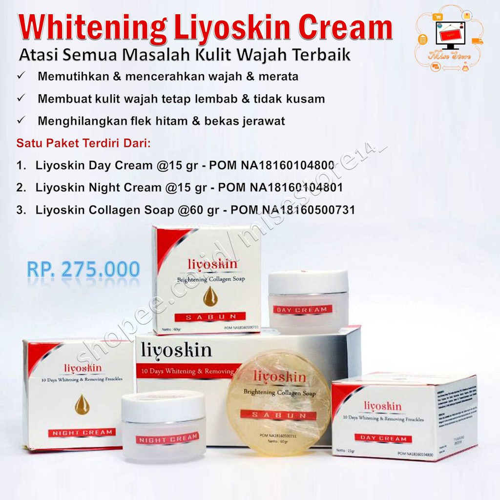 Cream Pemutih Wajah BPOM Liyoskin 100% Original- Kesehatan&Kecantikan-Cream Pemutih Muka Pria&Wanita