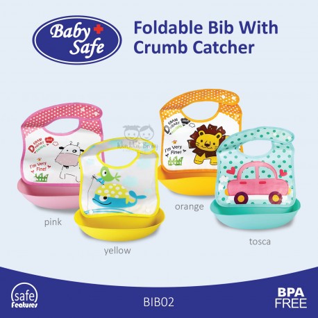 Baby Safe Slabber Bayi  Washable BIB02 Slaber Plastik Bib 