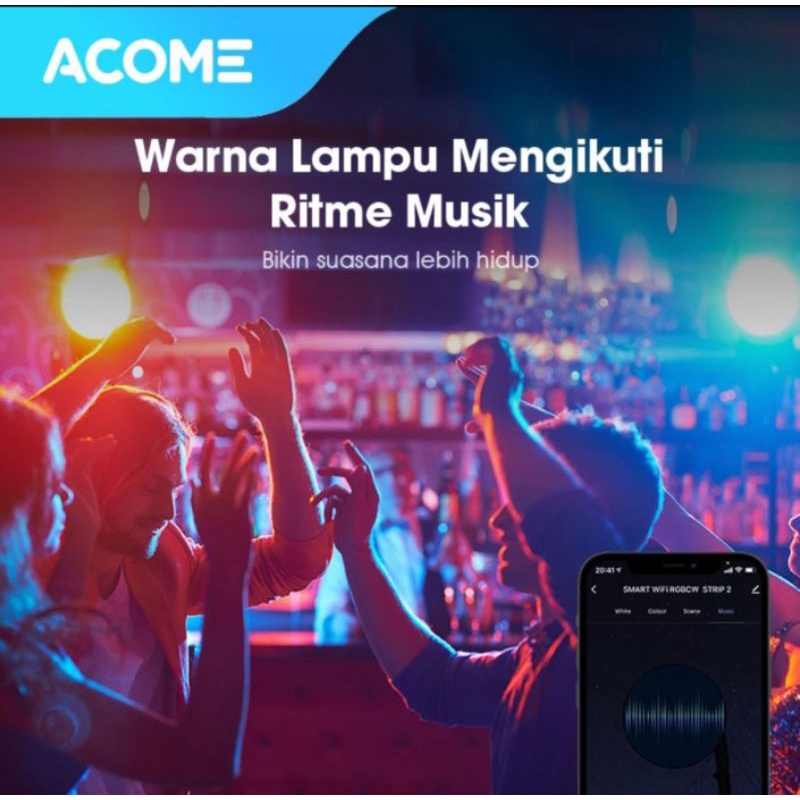 Acome Lampu Bohlam Smart WIFI LED 12W RGB Garansi Resmi 1 Tahun AL01