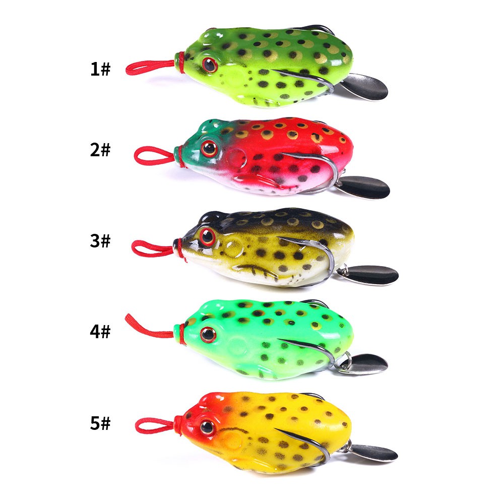 HENGJIA 1PCS 5.5CM 13G Soft Frog Fishing Lures Umpan katak Siclione Bait Sequins Artificial Hard Bait Tackle