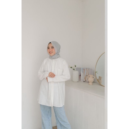 DEWASA BASIC SHIRT - Promo 10.10 Kemeja Lengan Panjang Kantor Formal Casual Tunik Cewe Murah Berkualitas