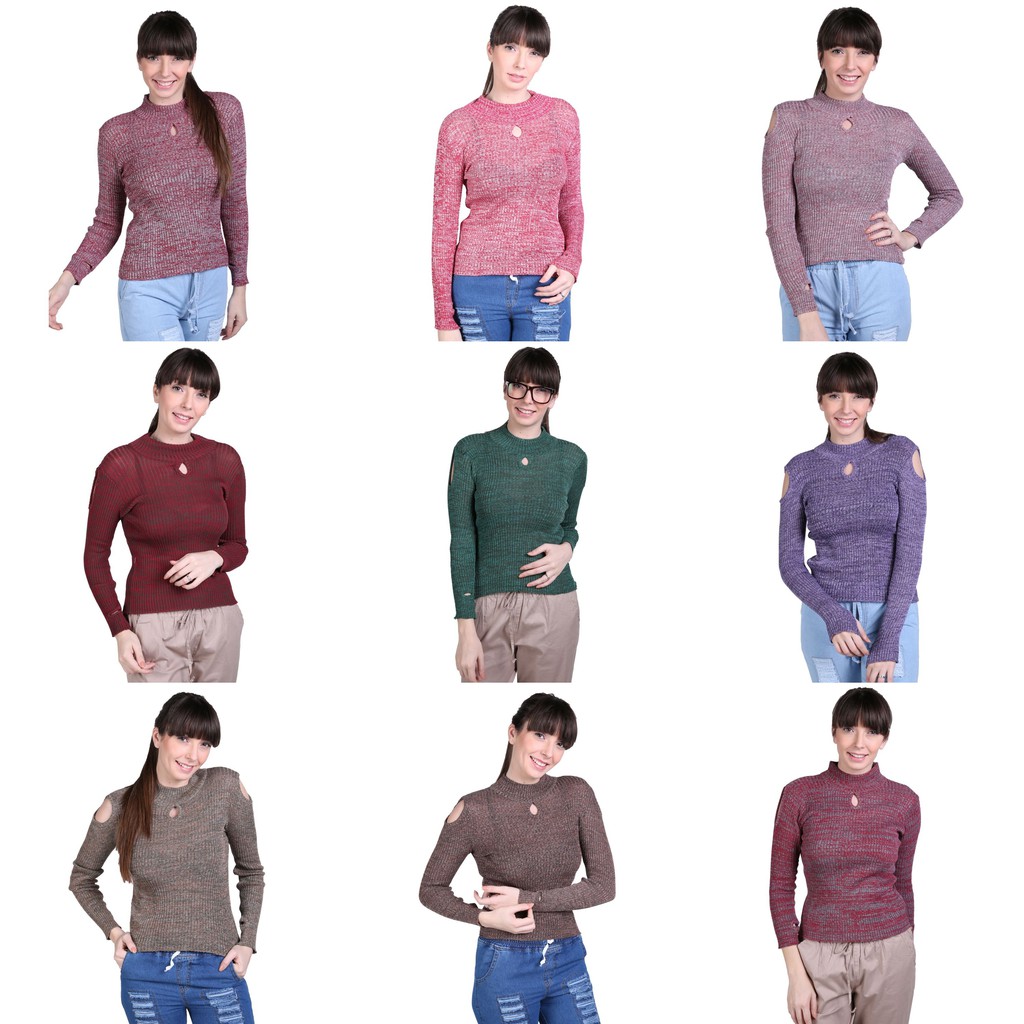 Sweater Wanita - Atasan Bahan Rajut Byk Warna - RJT (COMB)