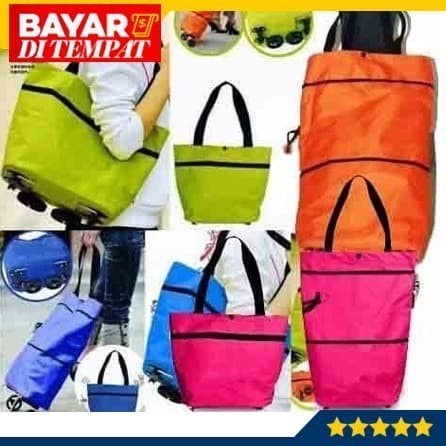 Tas Belanja Trolley Troly Lipat Shopping Foldable Bag Serbaguna