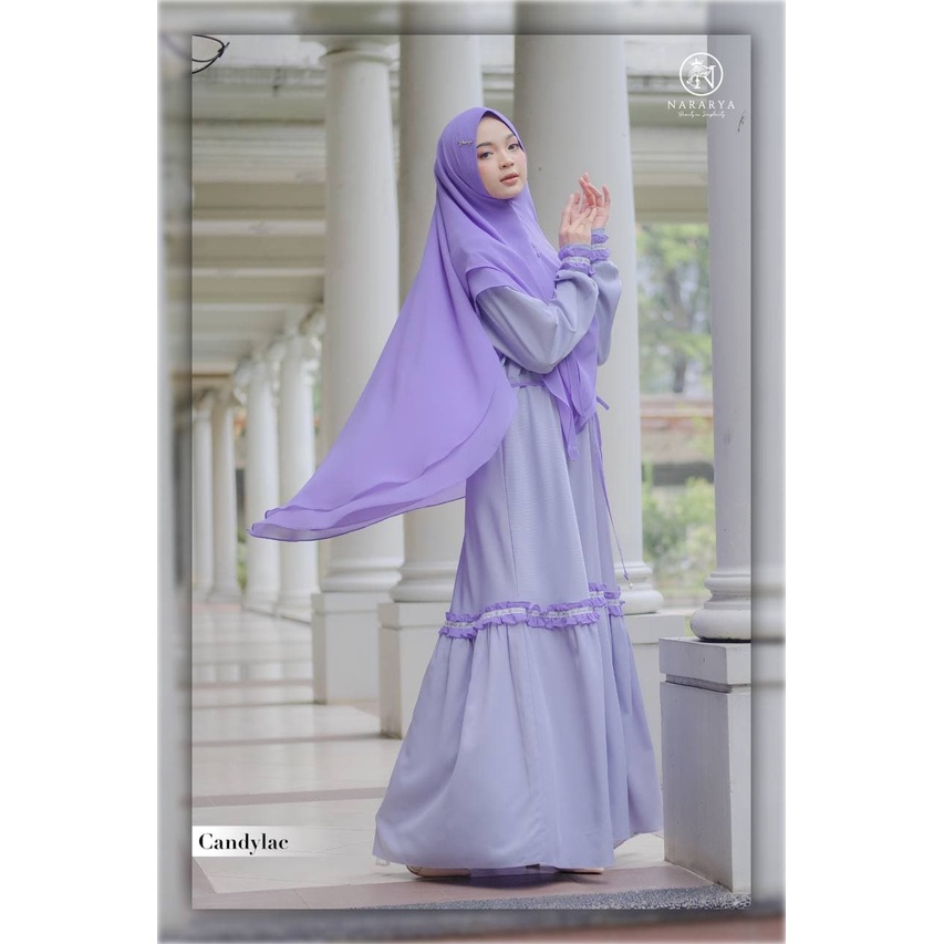 GAMIS SYARI SET KHIMAR TERBARU CHAIZA BY NARARYA PREMIUM BAHAN MADAME MOISELE MIX CERUTY