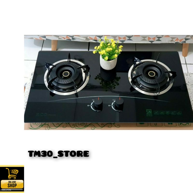 kompor kaca eco cook 2 tungku termurah produk original