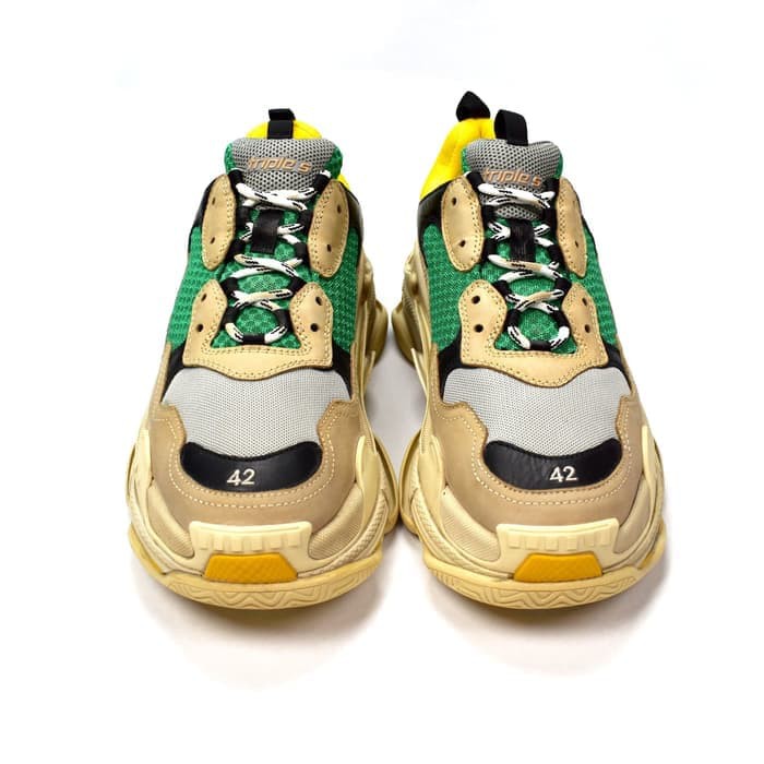 Balenciaga Triple S Khaki/Green/Yellow Unauthorized Original UA