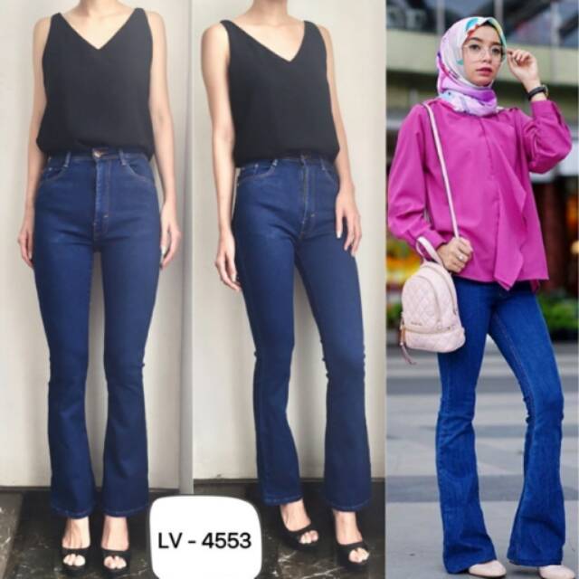 CELANA JEANS WANITA HW CUTBRAY FLARE