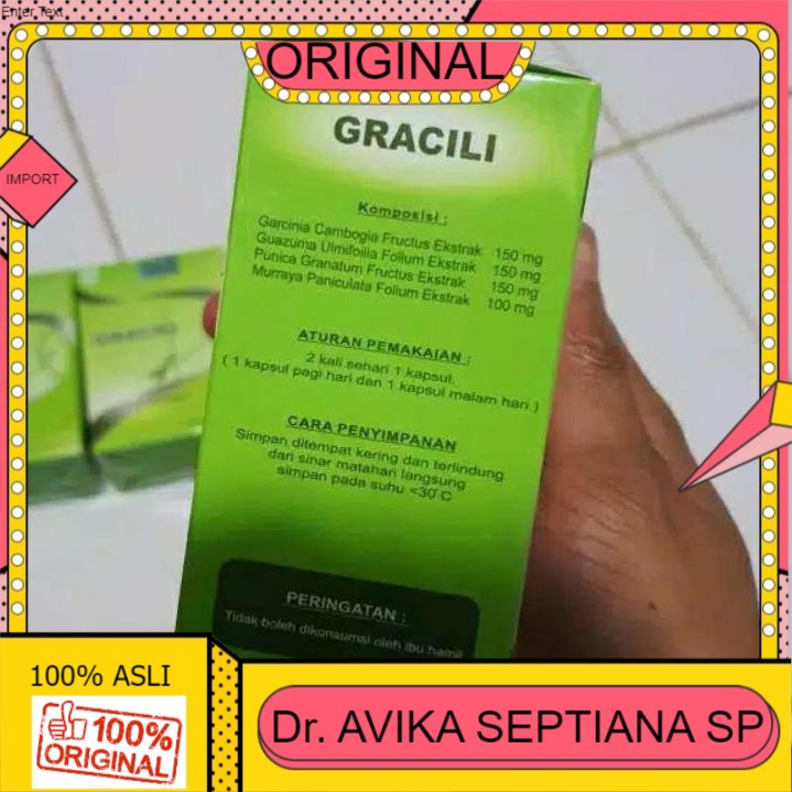 100% ASLI Bagus GRACILI obat pelangsing badan oba gracili asli original suplemen diet manjur ampuh