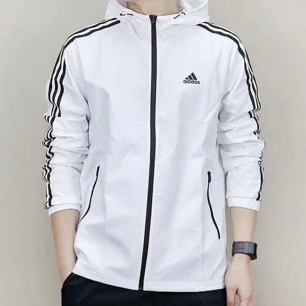 ★ BEST JAKET COWOK JAKET DISTRO★ JAKET PRIA WANITA ADIDAS SPORTY KEREN IMPORT MURAH - PUTIH