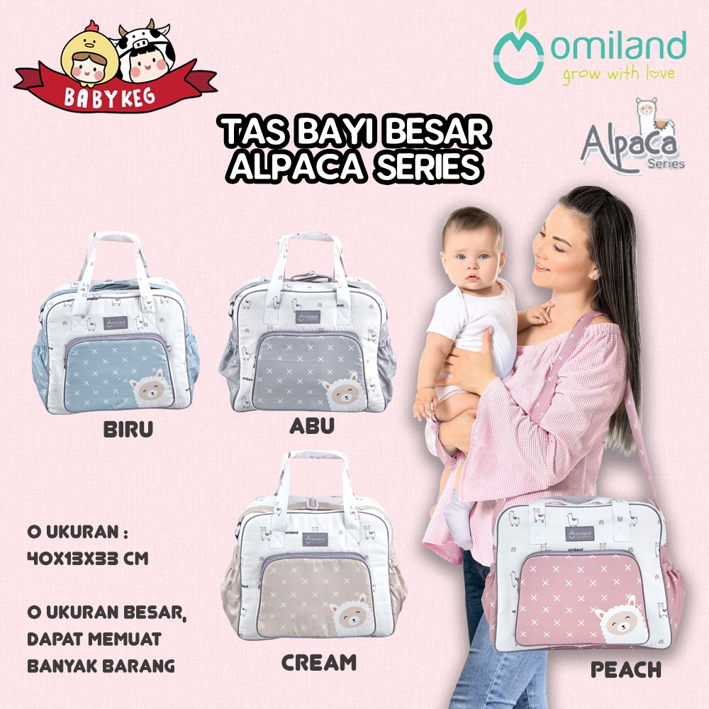 Omiland Tas Bayi Besar Alpaca Series | Omiland Tas Perlengkapan Bayi Besar Alpaca Series