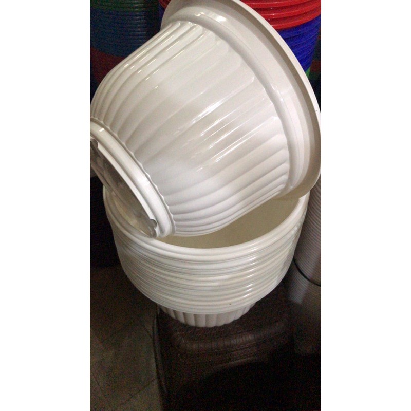 pot bunga hias plastik putih besar murah pit tanaman besar dalam dan ruangan jumbo uk32