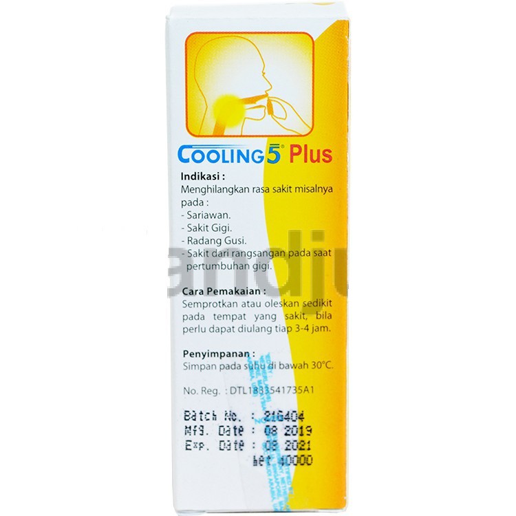 Cooling 5 Plus Orange - Obat Sariawan, Sakit Tenggorokan, Radang Gusi