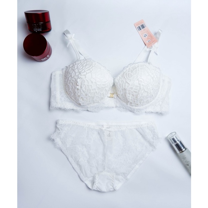 TERLARIS Setelan Dalaman Wanita BH dan Celana Dalam 1 set / Lingerie 6067 - 32, Putih