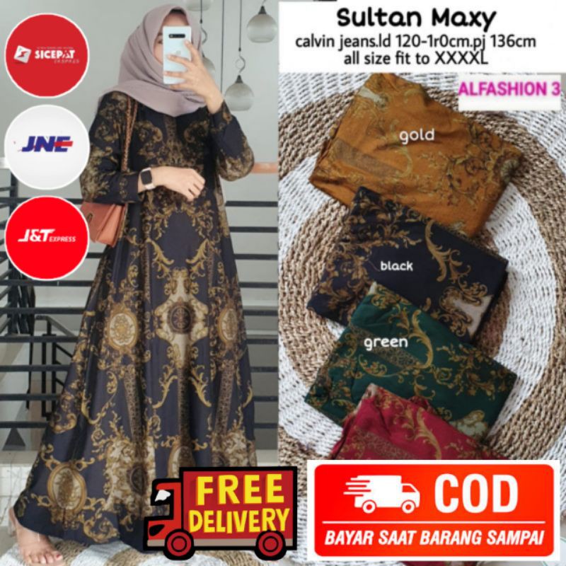 BAJU GAMIS JUMBO MAXY LD 120 SULTAN MAXY ORI CALVIN JEANS/BAJU GAMIS TAROSA