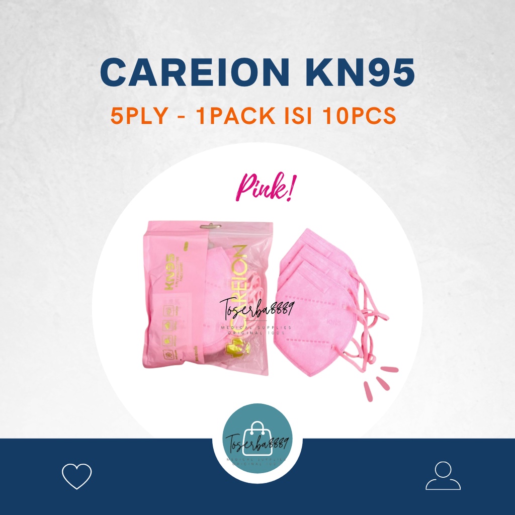 MASKER PREMIUM KN95 CAREION 5PLY ISI 10PCS TALI SENADA