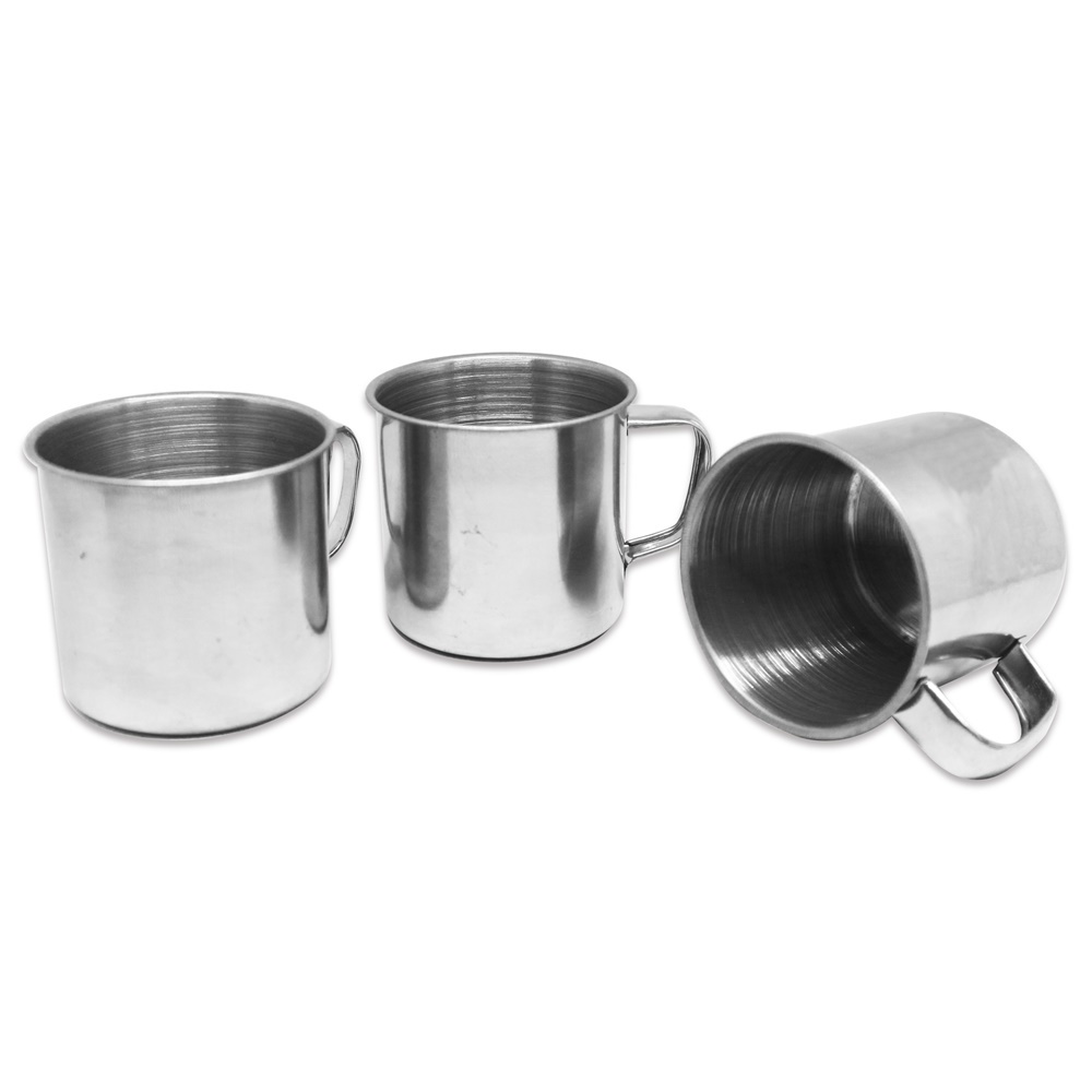 Mug Gelas Cangkir Mini Stainless Steel  isi 2pcs / Mug Stainless Steel Souvenir / Gelas Camping Outdoor / Mug Kopi Stainless Steel