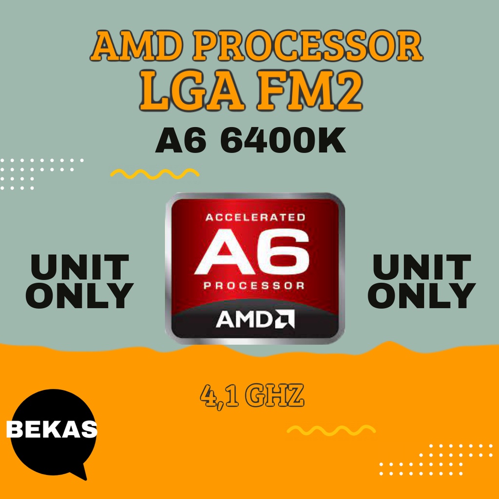 Processor AMD A6 6400K 4.1Ghz FM2 Processor Richland Lancar