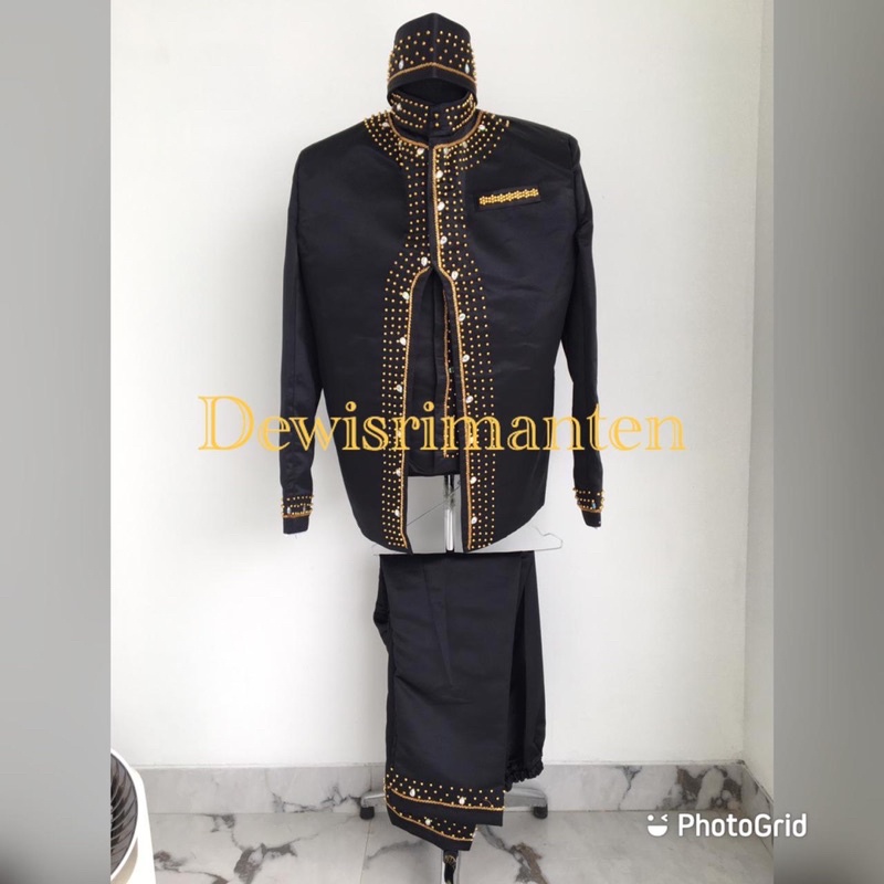 basofi pengantin hitam/beskap sunda hitam/baju pengantin pria