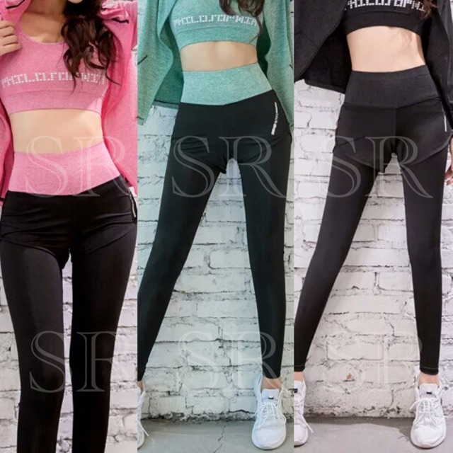 Celana Senam Olahraga Wanita Legging Hotpants Premium Nylon Import