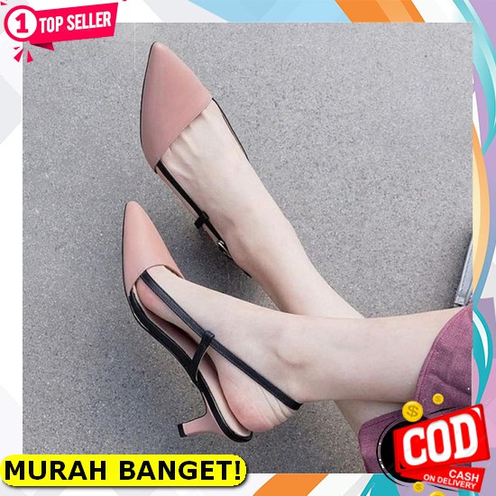 Sepatu Heels Slop Model Terbaru Kelsey Original Import Nyaman Di Pakai Keren Elegan Cocok Pesta High