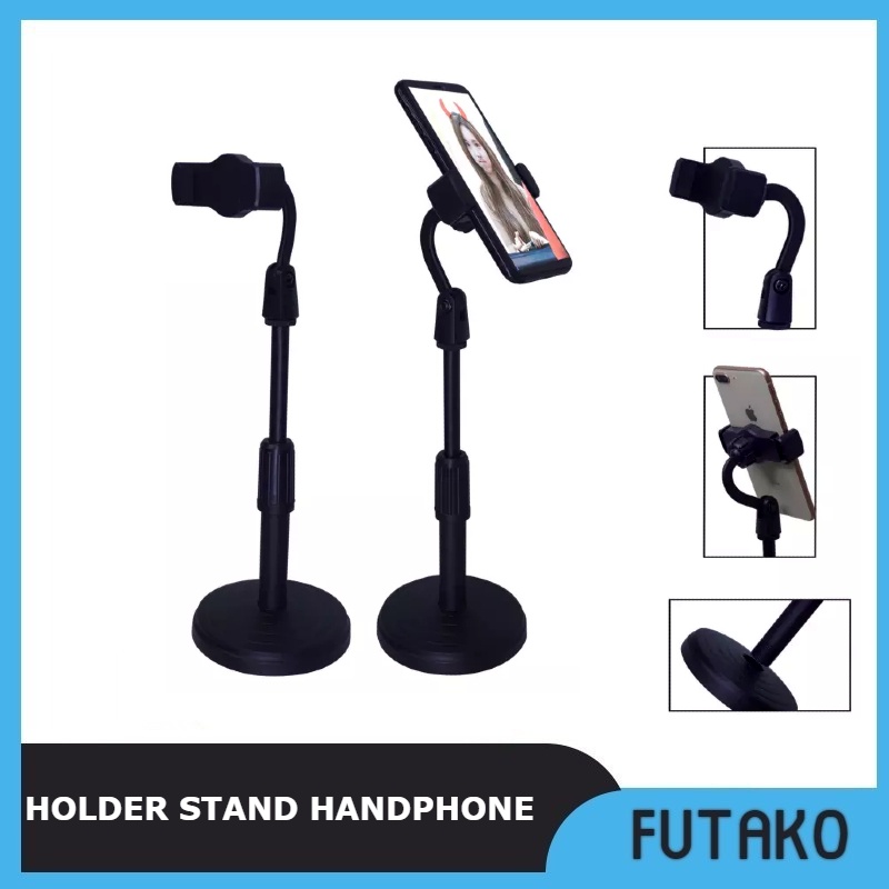 FUTAKO Stand Holder HP Handphone Penyangga Broadcasting Putar 360 Desktop