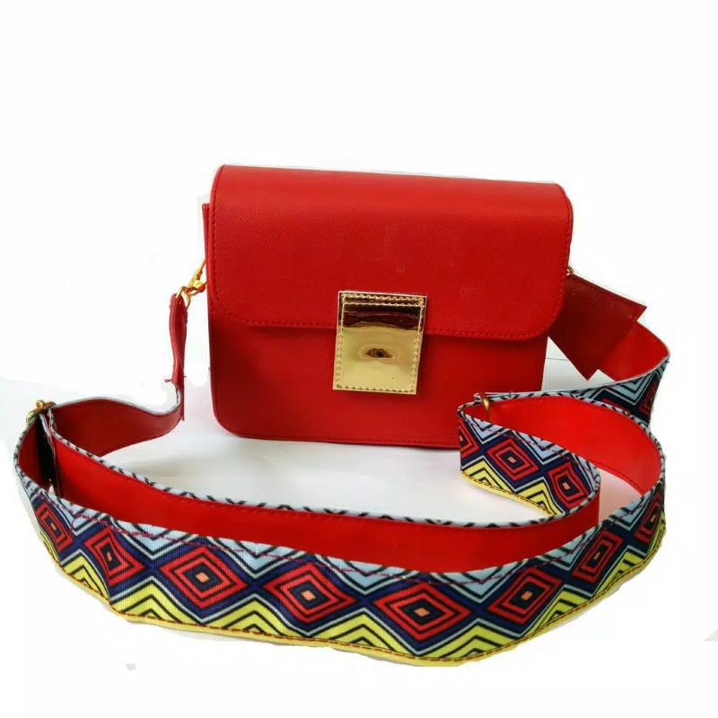 Slingbag Woman Tas Selempang Wanita Undangan Resepsi Pernikahan Perempuan Murah Motif Bercorak Tali