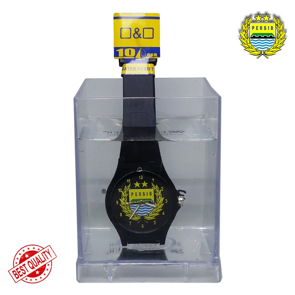 { BEST QUALITY } JAM TANGAN PERSIB ANTI AIR MOTIF PERSIB SAYAP HITAM