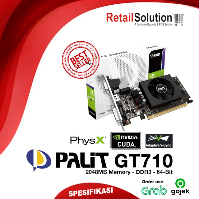 VGA NVIDIA GeForce - Palit GT710 / GT-710 / GT 710 2GB DDR3