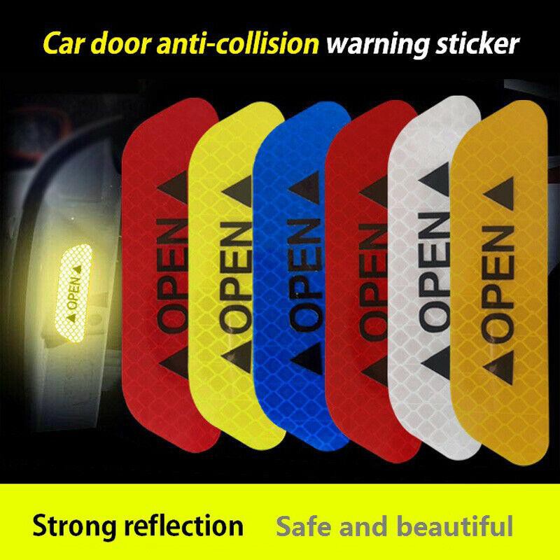 4 Pcs Stiker Reflektor Penanda Buka Pintu Mobil Universal