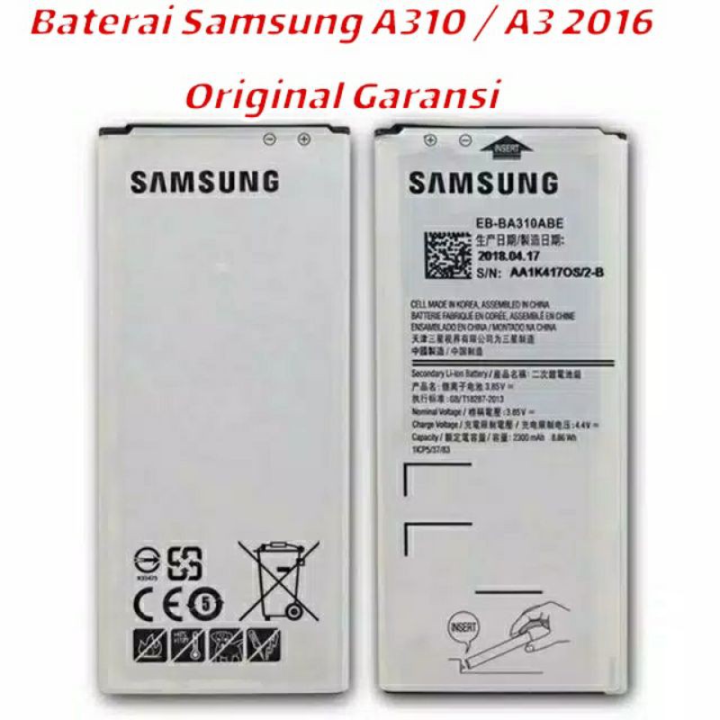Baterai Samsung A3 2016 / A310 Original / Battery samsung A3 original