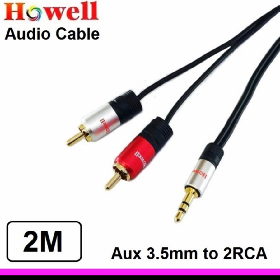 Kabel Audio 2 Male ke 1 Female Howell