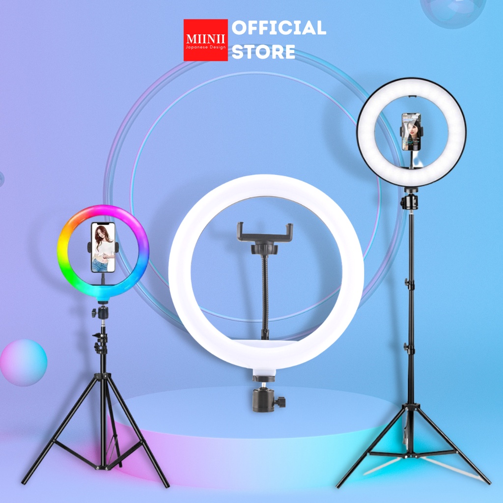 MIINII Ring Ligh RGB Rainbow LED Video + Ring Light LED + Tripod 2.1M + Tripod 3120 + Tripod 3110 + Tripod YS1507